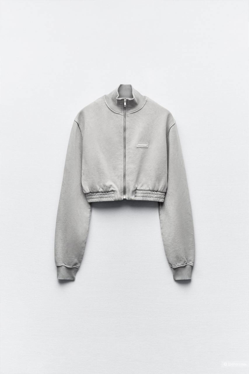Zara × Pantone кроп бомбер-свитшот S