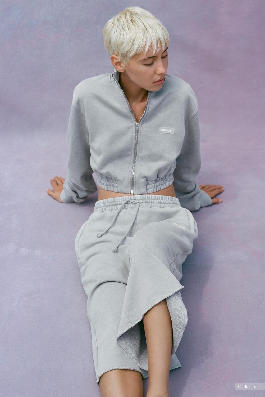 Zara × Pantone кроп бомбер-свитшот S