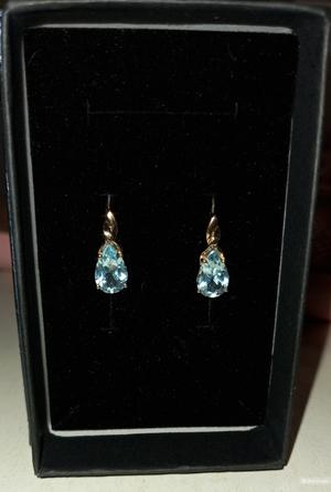 Золотые серьги с топазами