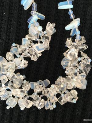 Колье из кристаллов лунный камень 54 см