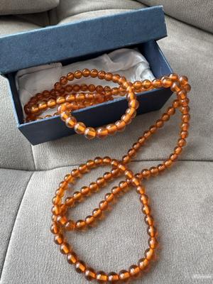 Бусы длинные янтарь винтаж 80-е СССР