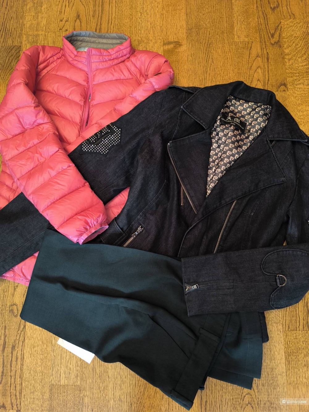 Сет: куртка Alessandro Moscatello, р. 42; брюки Pallari, р. 42, пуховик W.Sharwel р. XS