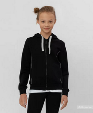 Черная толстовка с капюшоном Button Blue размер 146-72-63