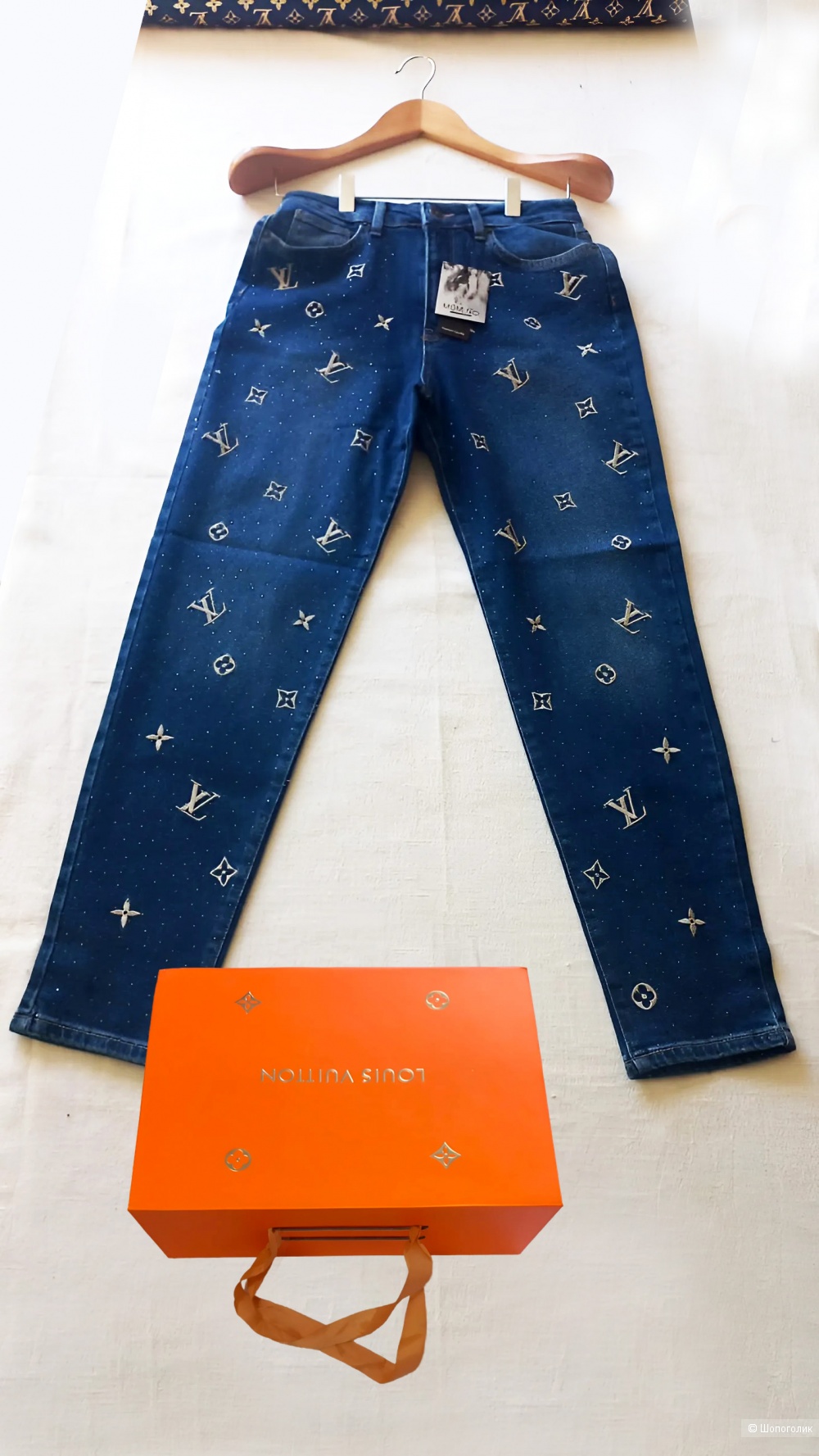 Джинсы женские принт Louis Vuitton