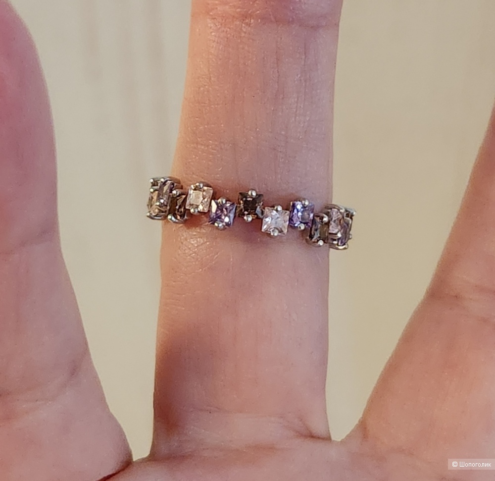 Кольцо - дорожка из камней GAMMA, серебро 925. Размер 18