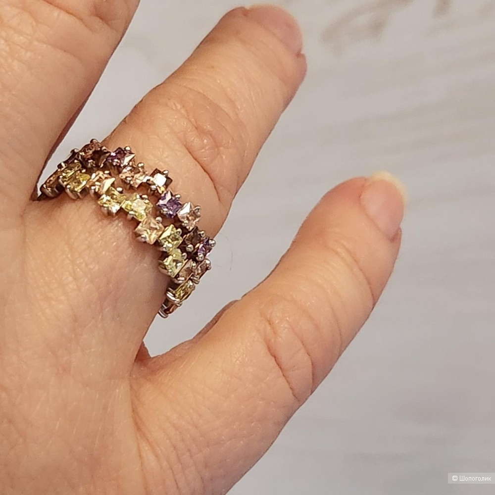 Кольцо - дорожка из камней GAMMA, серебро 925. Размер 18