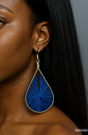 Винтажные серьги макраме ручной работы, размер uni