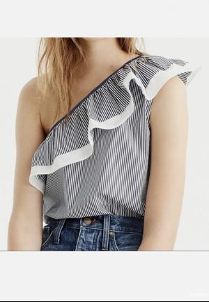 JCREW новый топ в полоску с воланом