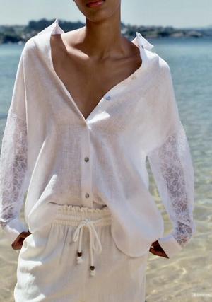 Рубашка ZARA лен,44-46 размер