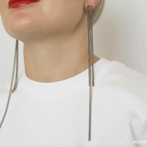 Серьги "Цепь" макси, серебряные La Pulce