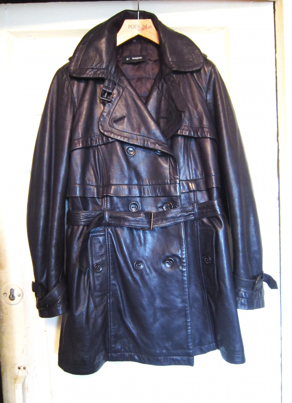 Кожаный тренч/ куртка, Oakwood, 50 размер, XL.