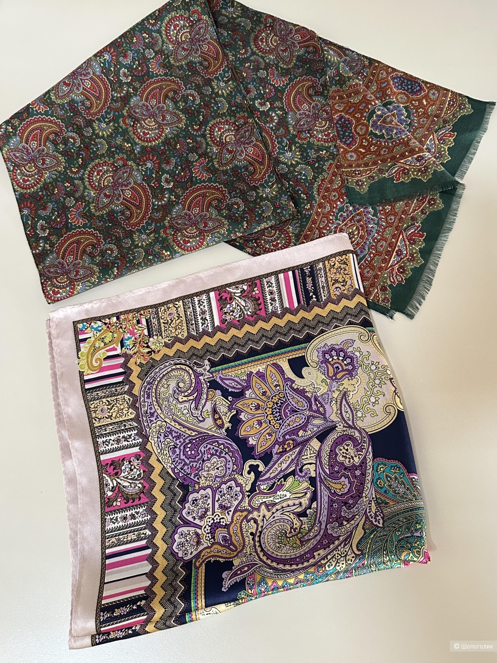 Сет из 2-х вещей: шелковый платок +шарф No name.