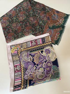 Сет из 2-х вещей: шелковый платок +шарф No name.