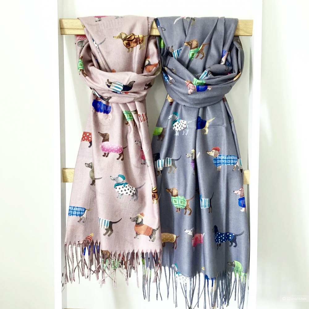 Шарф палантин кашемир Dogs, one size