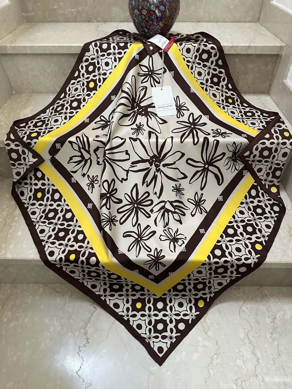 Шелковый платок Marina Rinaldi Sport 90x90 см.