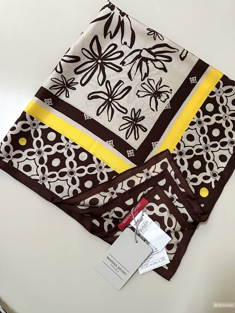 Шелковый платок Marina Rinaldi Sport 90x90 см.