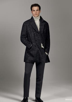 Massimo dutti мужское шерстяное пальто размер 50