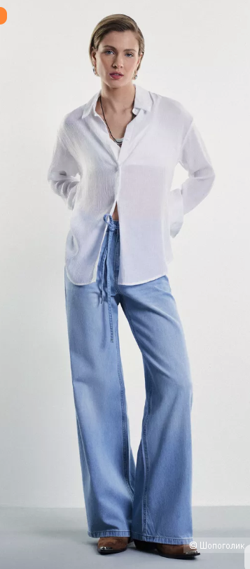 Джинсы широкие трубы ZARINA, размер 48