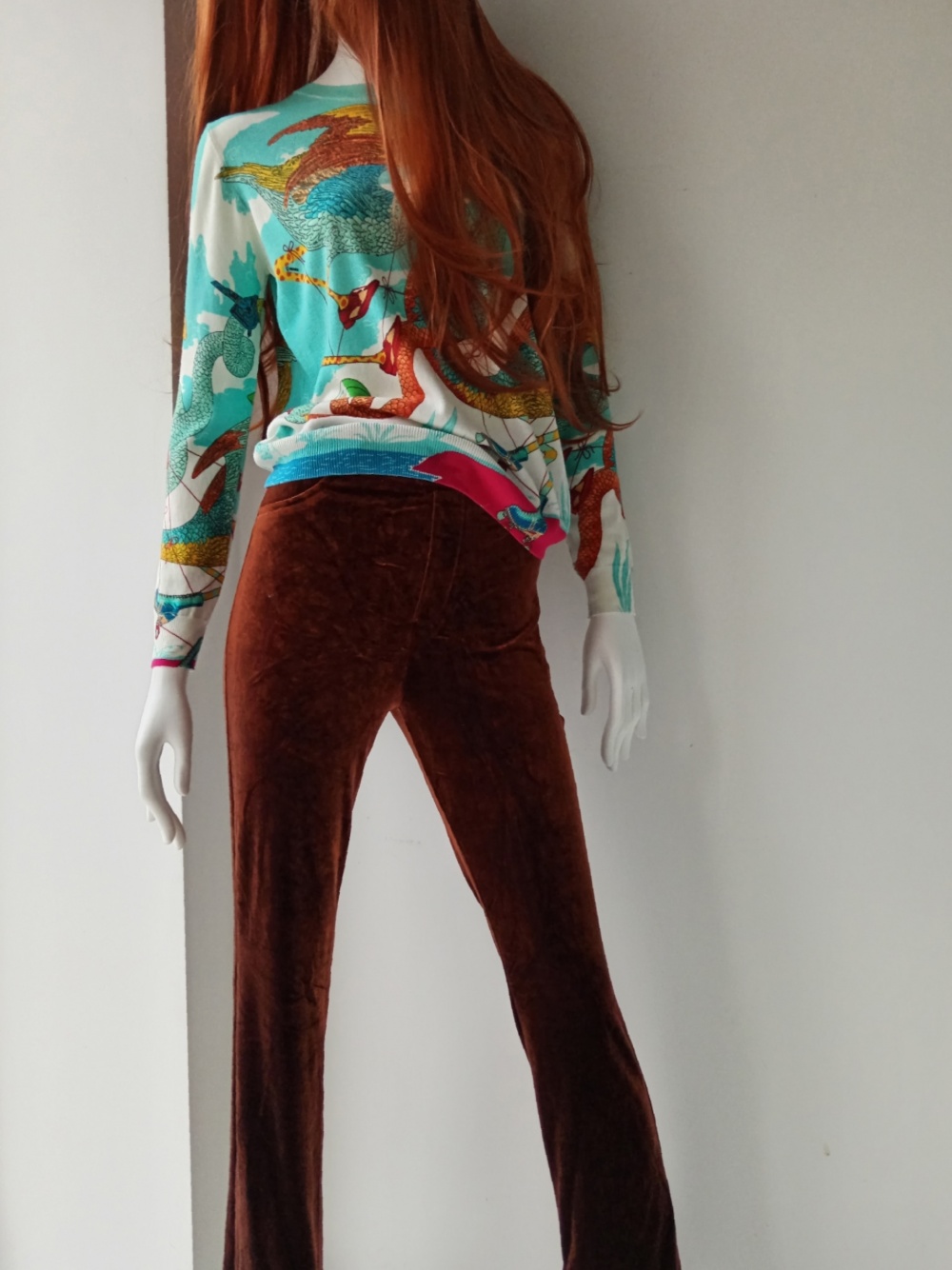 Хлопковый джемпер Hermes размер one size