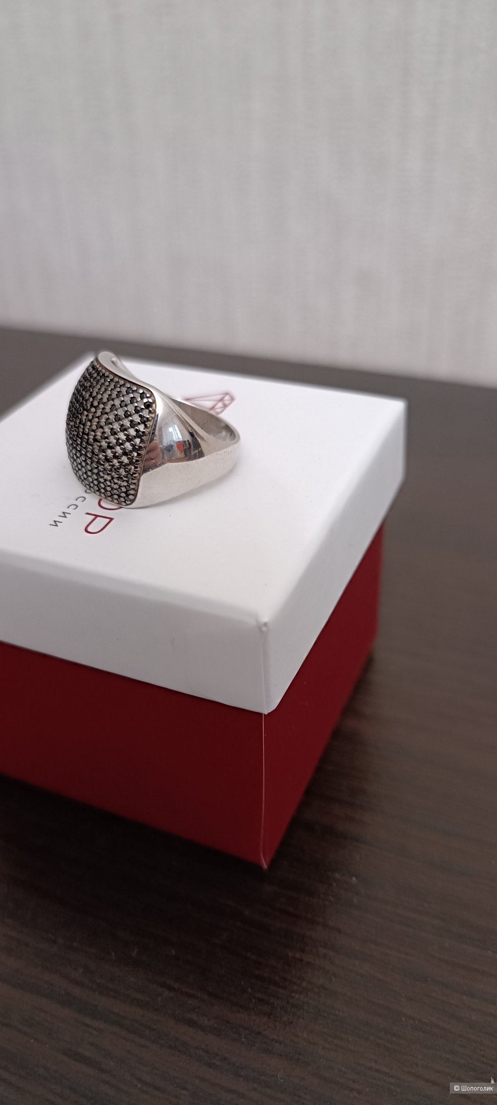 Кольцо серебряное, размер 19