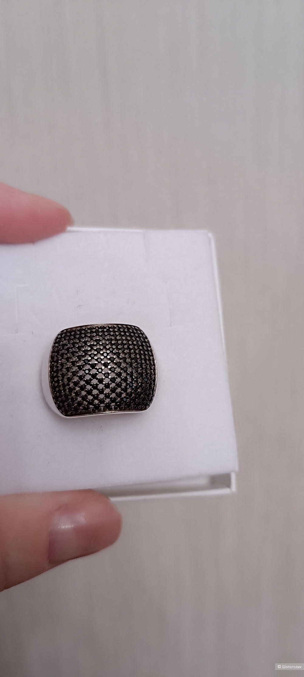 Кольцо серебряное, размер 19