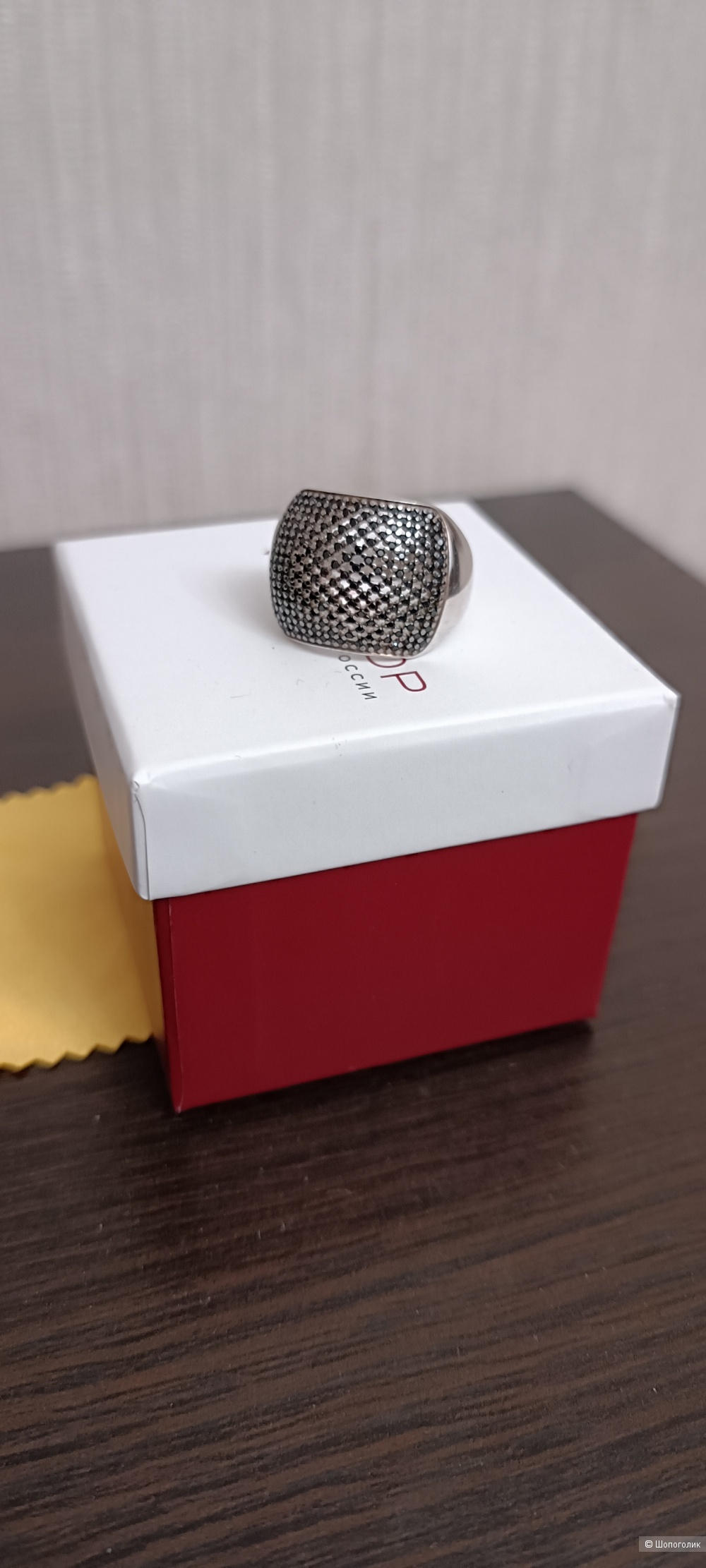 Кольцо серебряное, размер 19