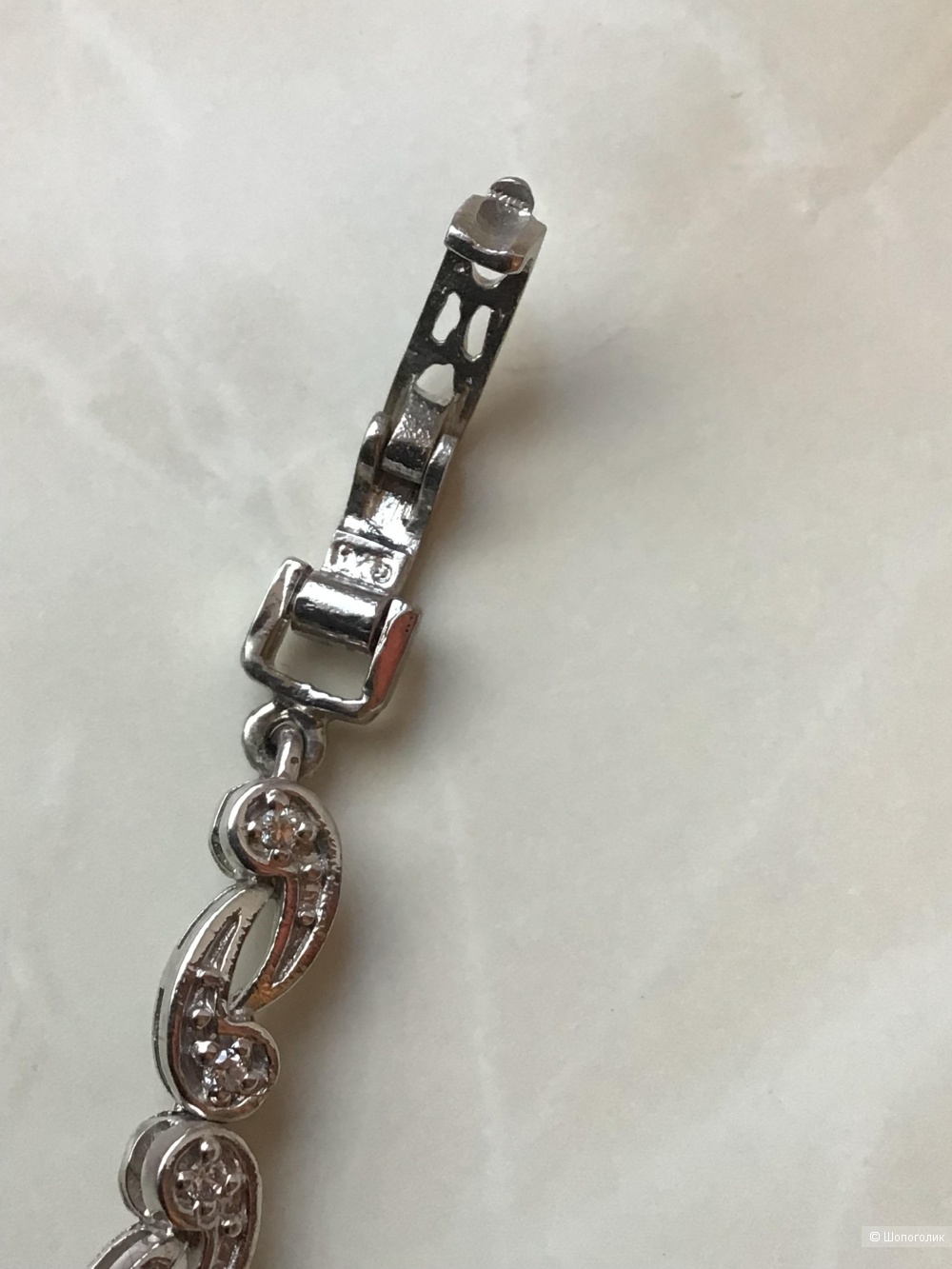 Серебряный браслет с хромдиопсидами, 17,5-18