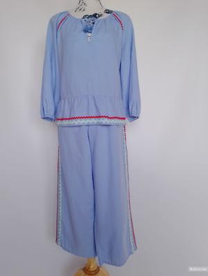 Костюм льняной J crew брюки и блузка, s-m