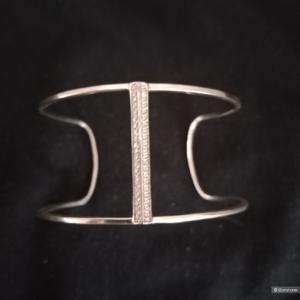 Диагональный серебряный браслет 925 проба