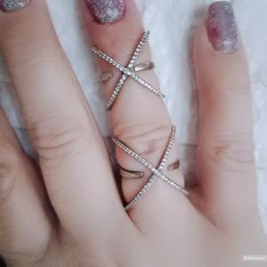 Кольцо серебряное двойное