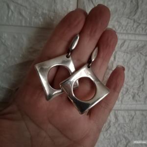 Серьги из дутого серебра 925 пробы