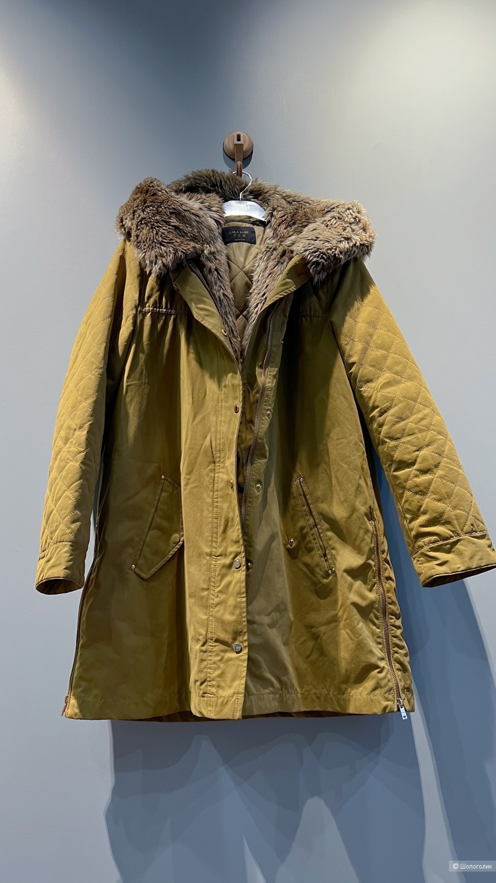 Парка с мехом Zara XS