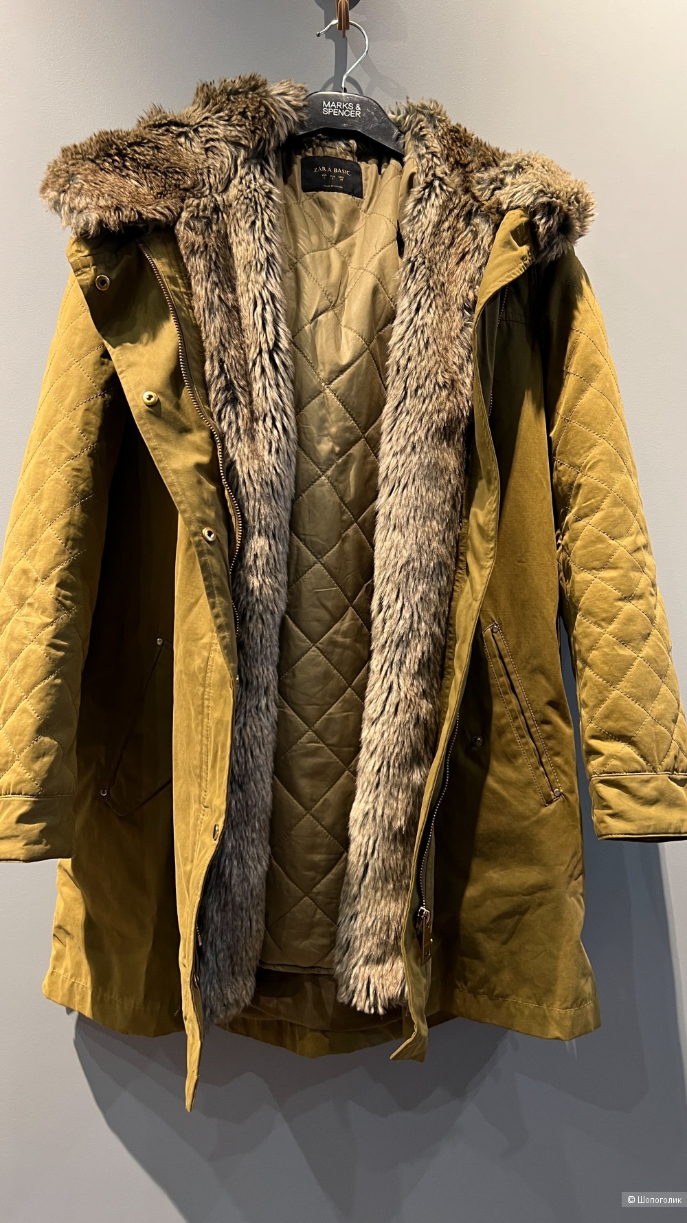 Парка с мехом Zara XS