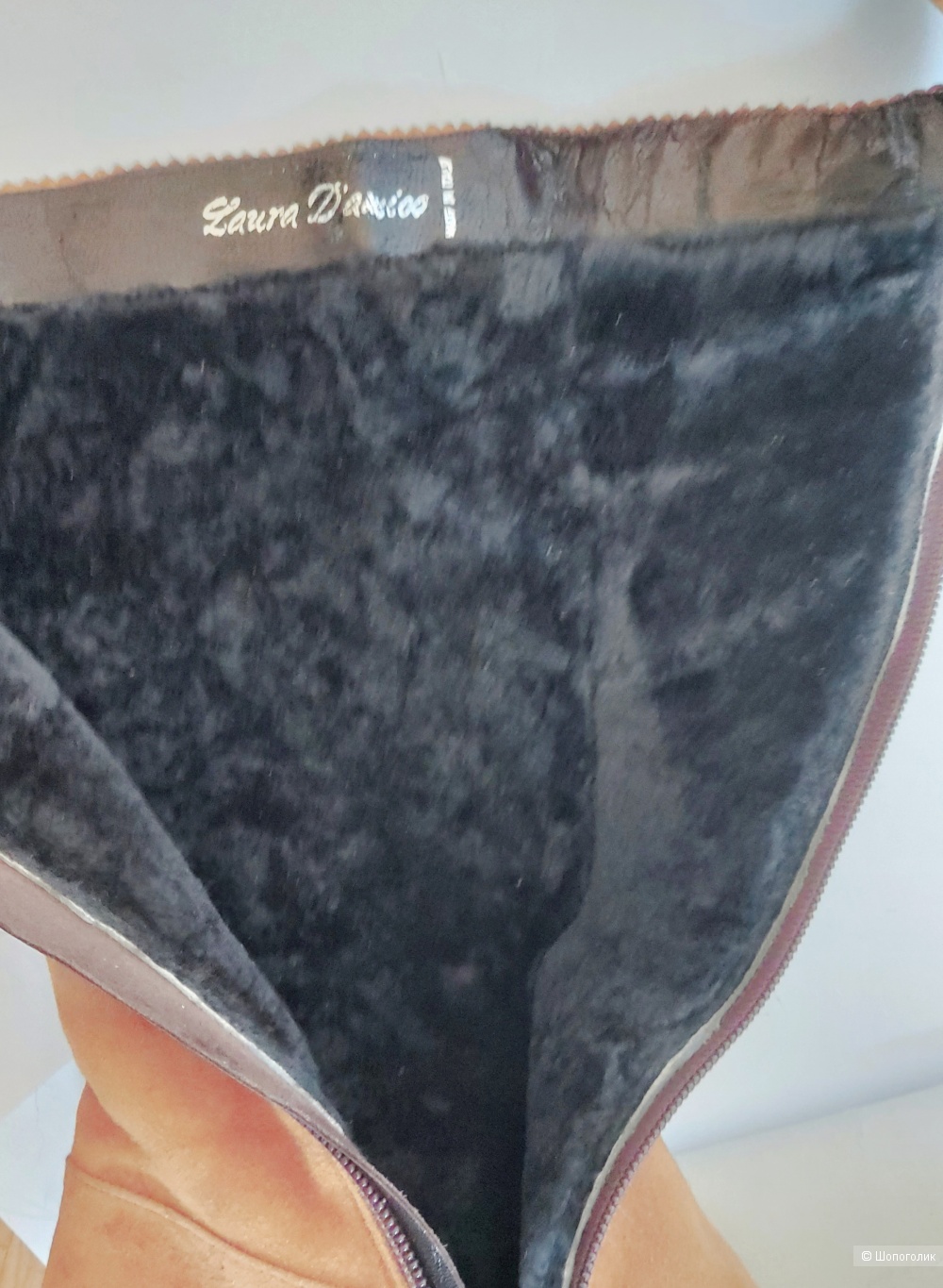 Сапоги  зимние Италия замша, натуральный мех, новые.