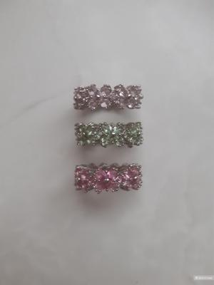 Набор колец с натуральными камнями, размер 17