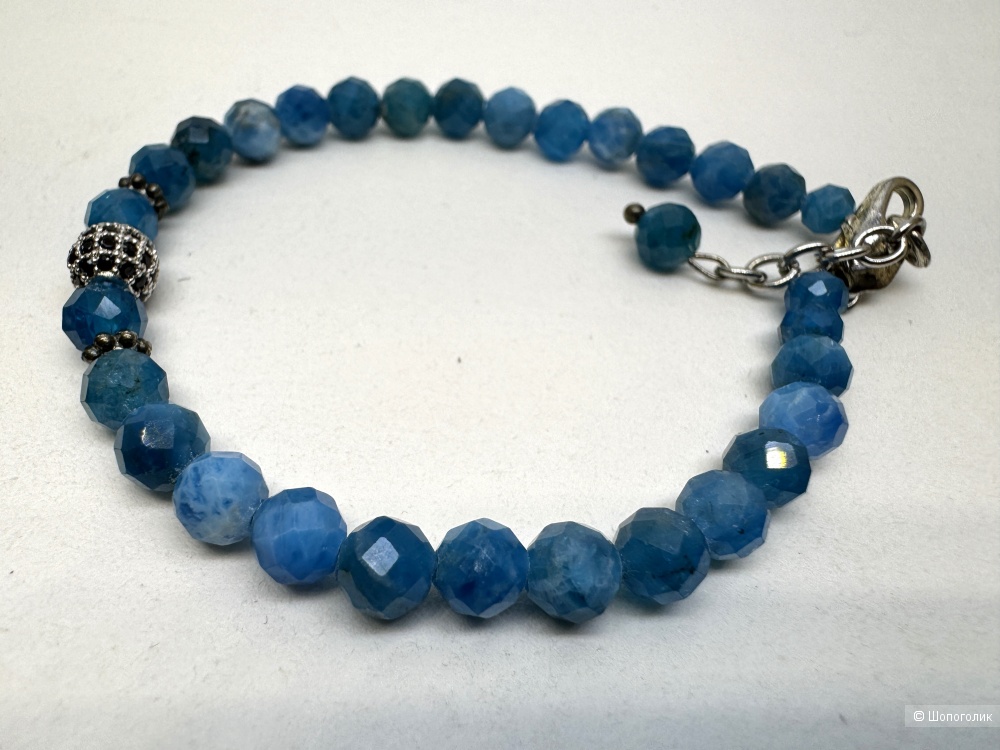 Комплект украшений из натурального апатита в подарочной коробочке