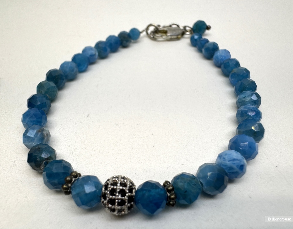 Комплект украшений из натурального апатита в подарочной коробочке