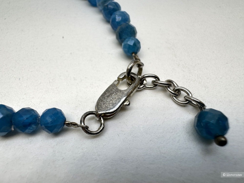 Комплект украшений из натурального апатита в подарочной коробочке