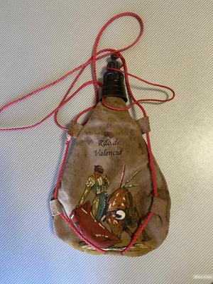 Сумочка - Фляжка из замши для воды или вина, винтаж