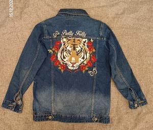 Джинсовая вышитая куртка Vintage Denim , M, S