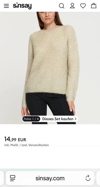 Золотой Джемпер отверзайз SINSAY / СИН. Размер S-M (ОГ 100 см, Длина - 60 см)