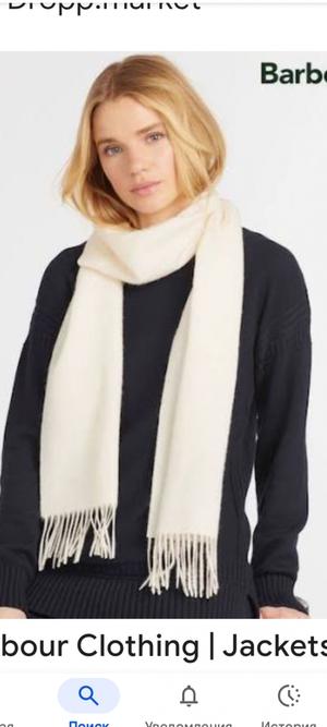 Шарф barbour белый 170 см