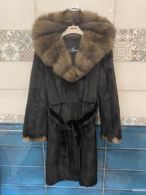 Норковая шуба, капюшон Соболь размер 42-44