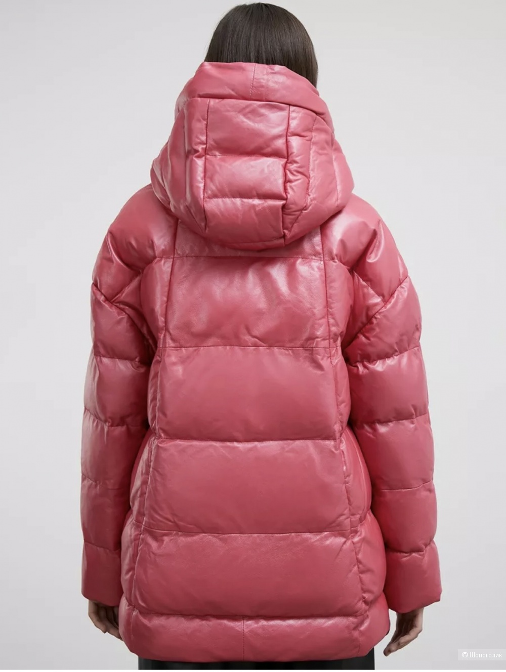 Кожаный пуховик Снежная королева размер S-M