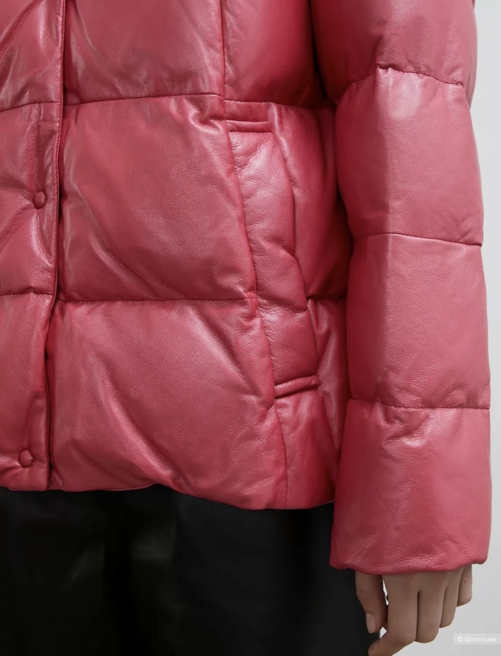 Кожаный пуховик Снежная королева размер S-M