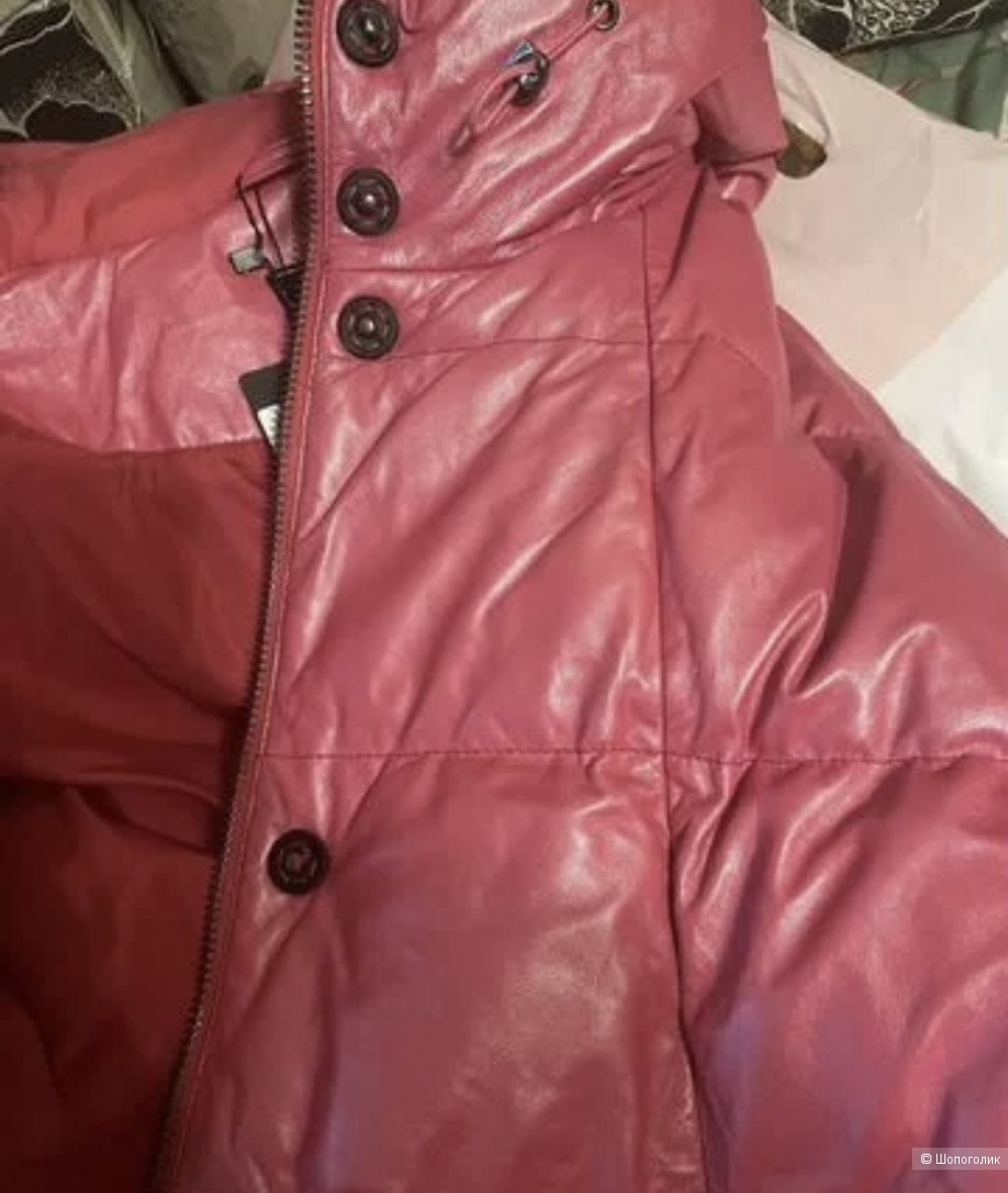 Кожаный пуховик Снежная королева размер S-M