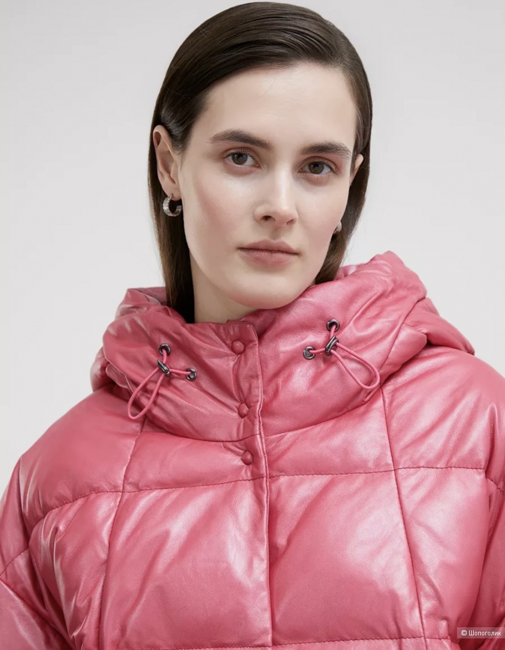 Кожаный пуховик Снежная королева размер S-M